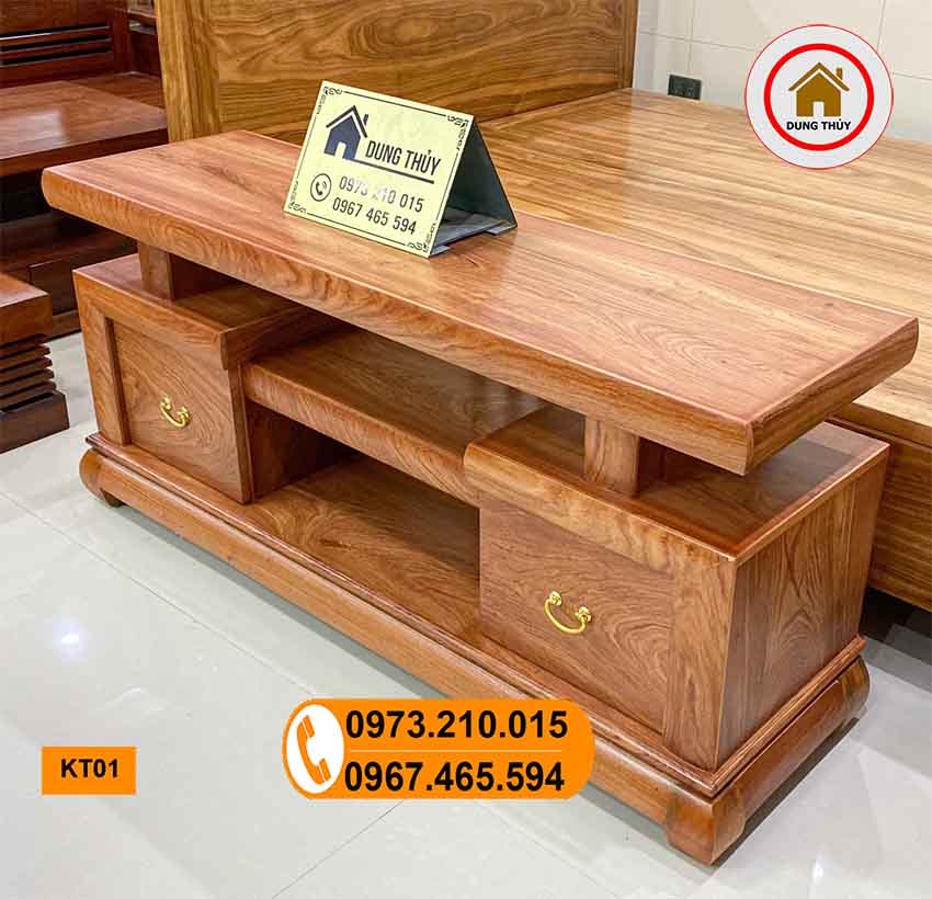 kệ tivi gỗ hương xám đá KT01