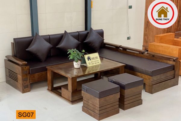 bộ ghế sofa góc trứng to gỗ sồi Nga SG07