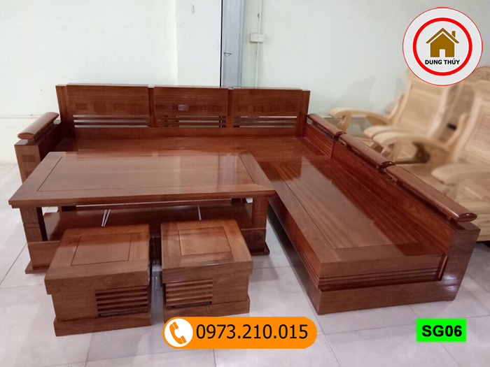 bộ ghế sofa góc gỗ xoan đào sg06