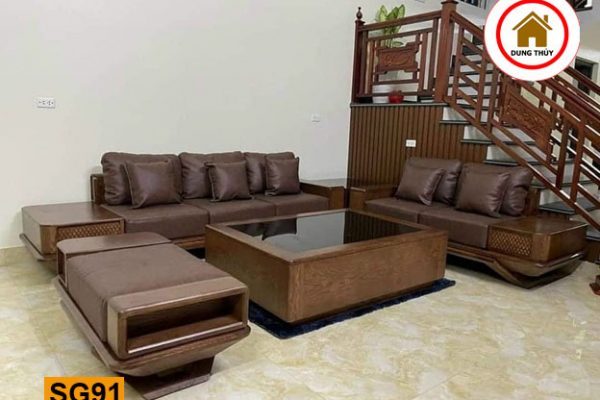 sofa 2 văng chân thuyền cong SG91d