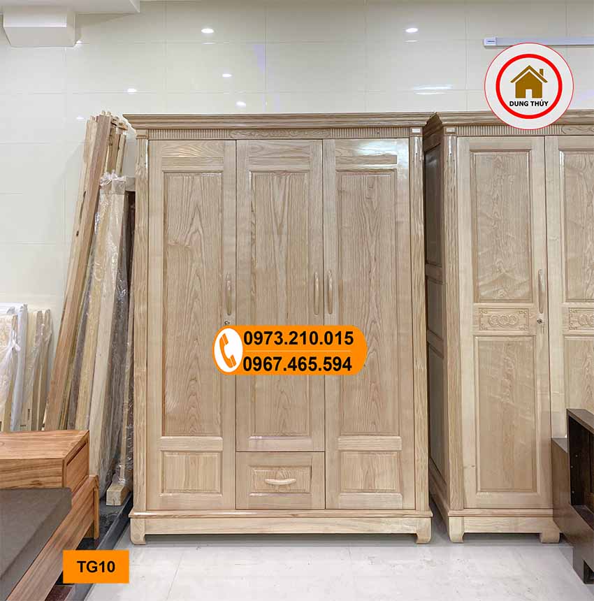 Tủ đựng quần áo 3 cánh 2 buồng gỗ sồi Nga TG10