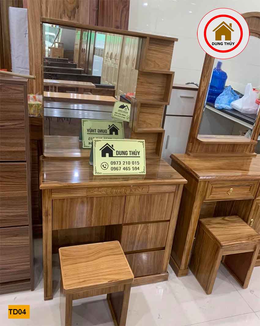 bàn trang điểm gỗ hương xám TD04
