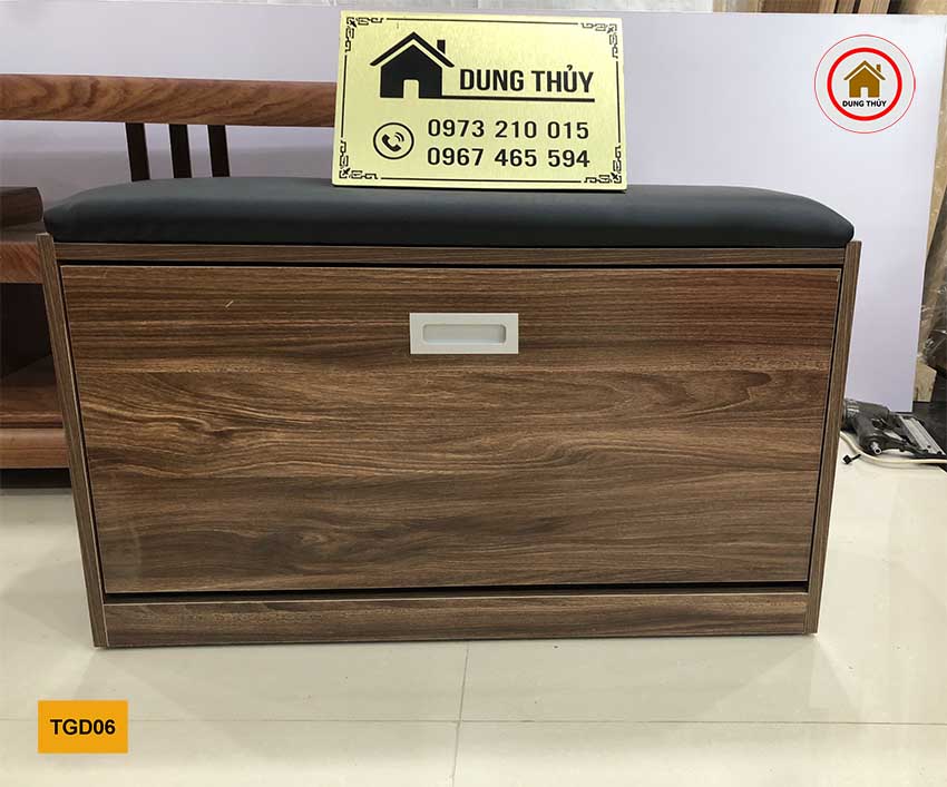 Tủ đựng giầy dép cánh lật 1 tầng mini gỗ sồi Nga TGD06