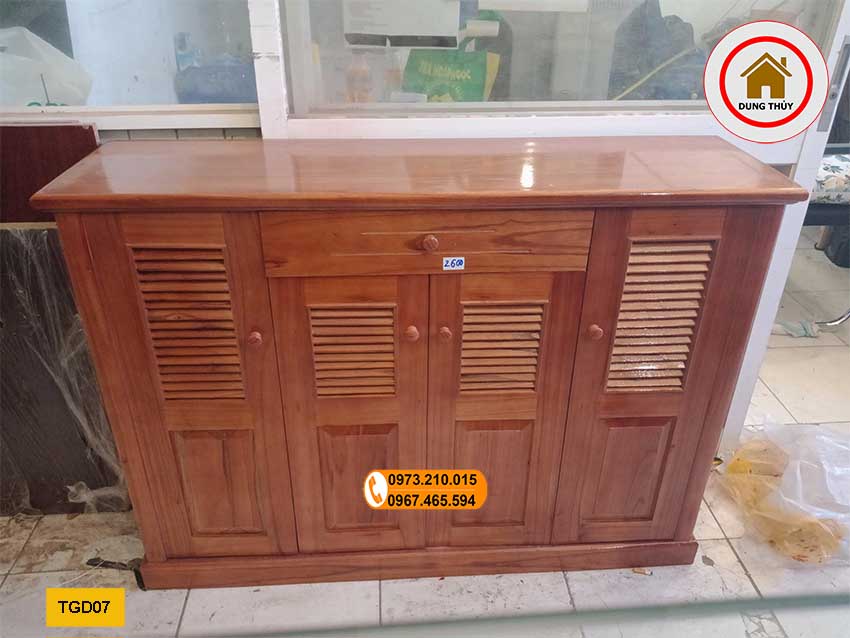 Tủ đựng giầy dép 4 cánh gỗ xoan đào TGD07