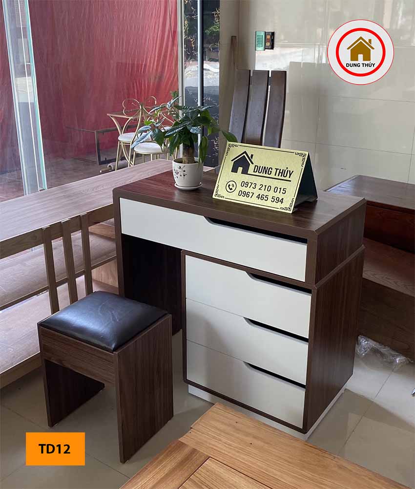 Bàn phấn trang điểm kết hợp bàn làm việc gỗ công nghiệp TD12