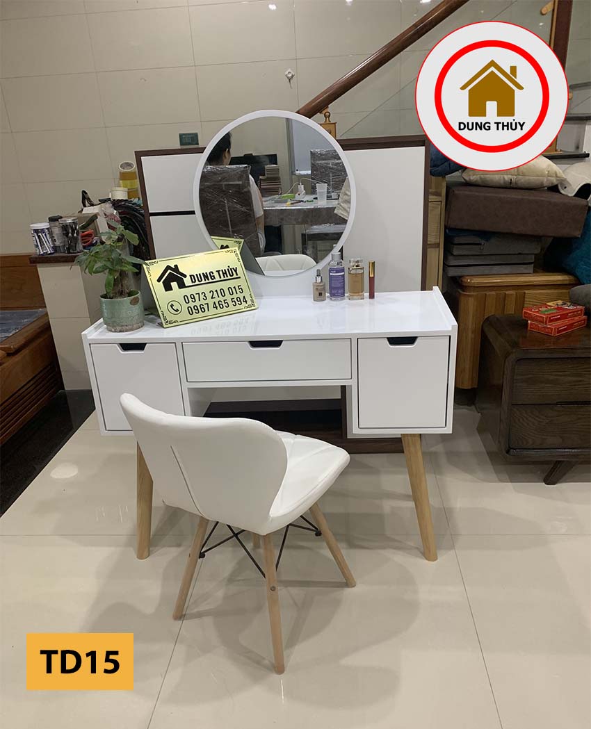 bàn trang điểm gỗ sồi TD15
