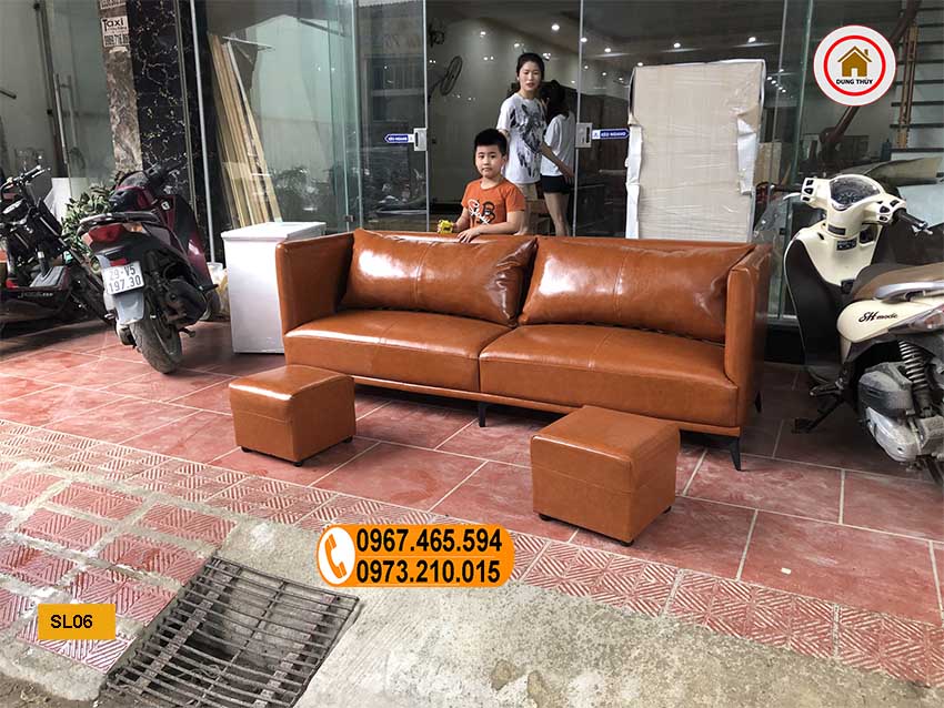 Ghế salon đi văng bọc da SL06