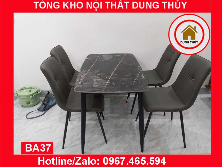 Bộ bàn ăn 4 ghế nhập khẩu chân tăm BA37