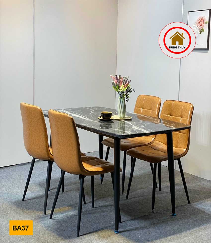 bàn ăn 4 ghế chân tăm BA37