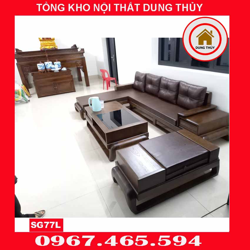 Sofa góc chữ L đùi gà gỗ sồi Nga SG77L