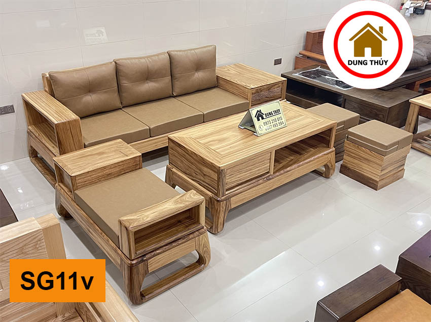 sofa vang chan quy go huong xam SG11v
