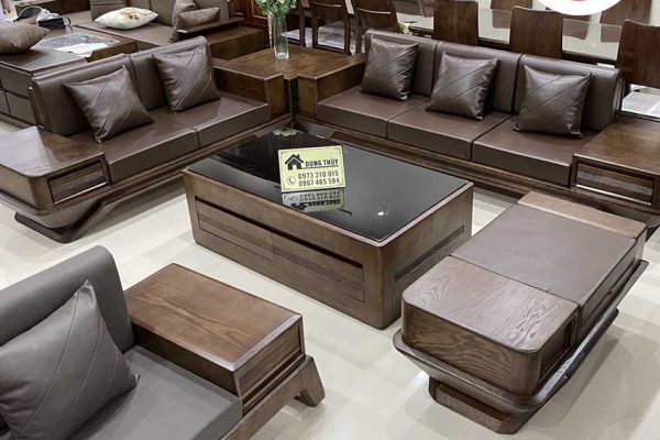 Bộ ghế sofa 2 văng phi thuyền gỗ sồi Nga SG91