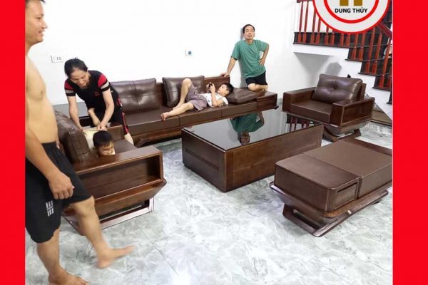 Bộ ghế sofa 2 văng phi thuyền gỗ sồi Nga SG91