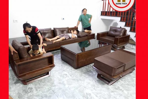 Bộ ghế sofa 2 văng phi thuyền gỗ sồi Nga SG91