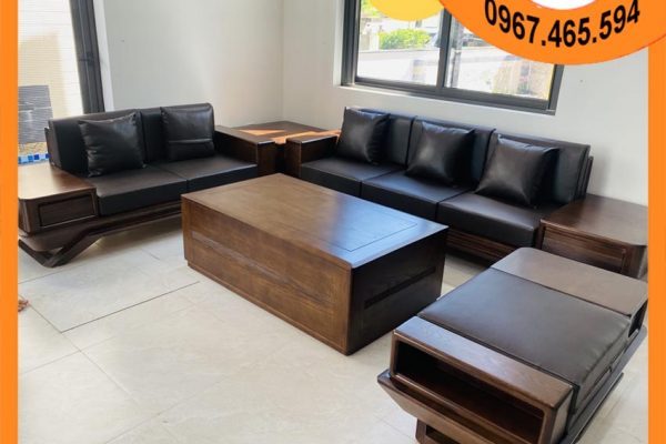 Bộ ghế sofa 2 văng phi thuyền gỗ sồi Nga SG91 Bắc Giang