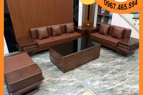 Bộ ghế sofa 2 văng phi thuyền gỗ sồi Nga SG91