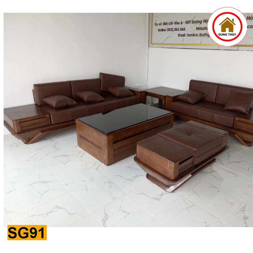 Bộ ghế sofa 2 văng phi thuyền gỗ sồi Nga SG91
