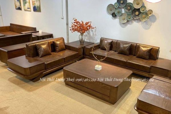 Bộ ghế sofa 2 văng phi thuyền gỗ sồi Nga SG91