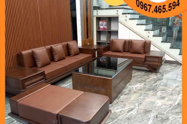 Bộ ghế sofa 2 văng phi thuyền gỗ sồi Nga SG91