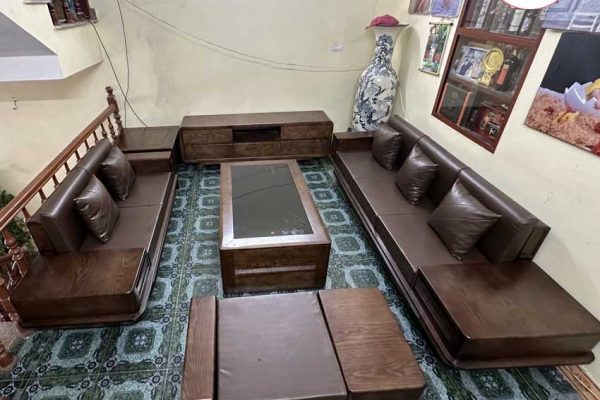 Bộ ghế sofa 2 văng phi thuyền gỗ sồi Nga SG91