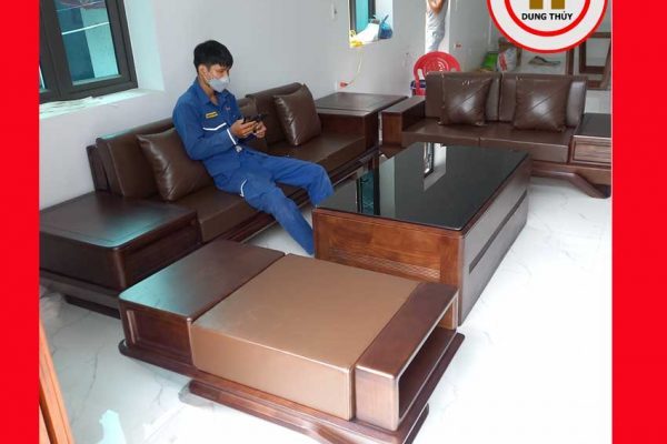 Bộ ghế sofa 2 văng phi thuyền gỗ sồi Nga SG91