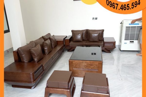 Bộ ghế sofa 2 văng phi thuyền gỗ sồi Nga SG91 qn