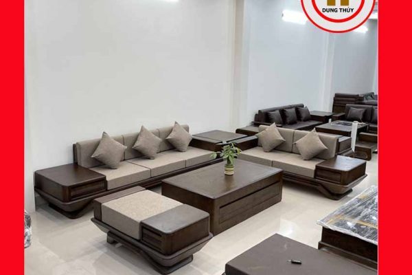 Bộ ghế sofa 2 văng phi thuyền gỗ sồi Nga SG91 showroom