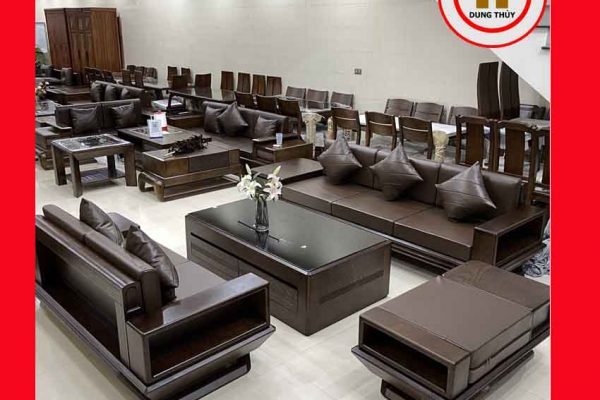 Bộ ghế sofa 2 văng phi thuyền gỗ sồi Nga SG91 showroom nét