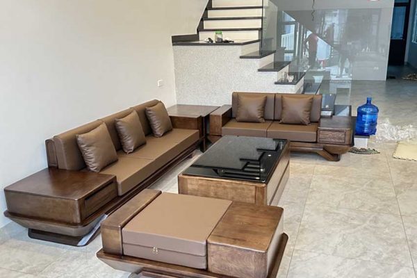 Bộ ghế sofa 2 văng phi thuyền gỗ sồi Nga SG91