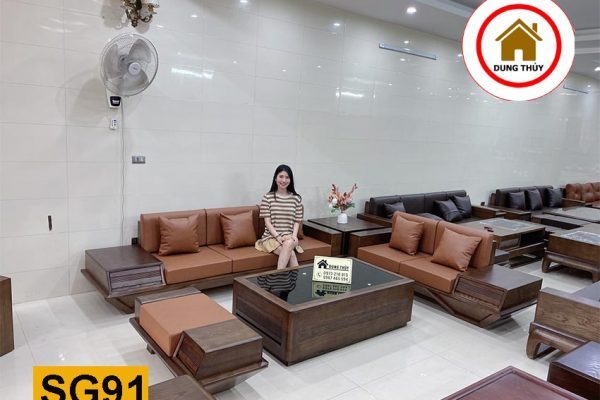 sofa 2 văng thuyền sồi SG91