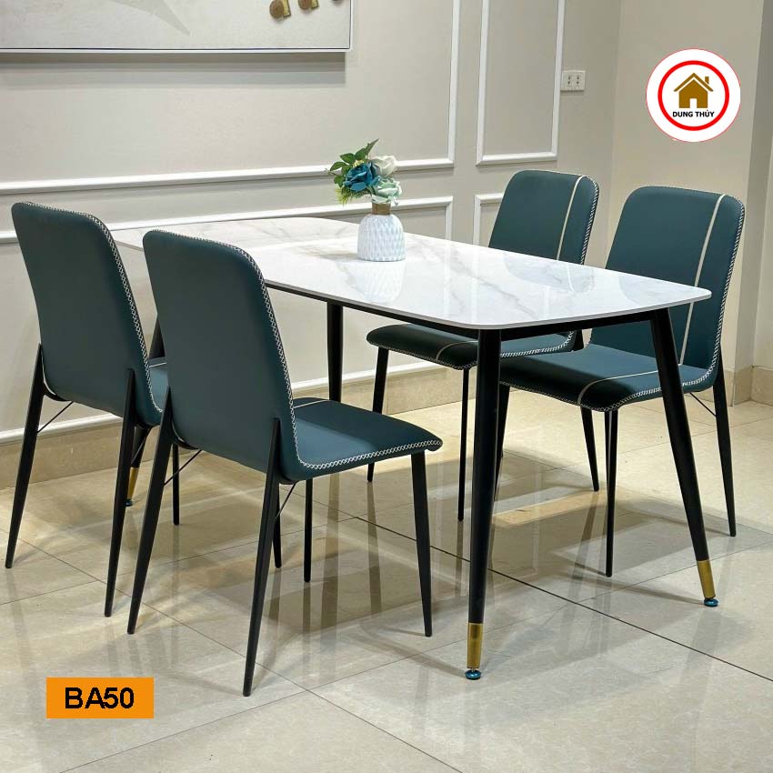 Bàn ăn nhập khẩu mặt đá kết hợp ghế Spot BA50