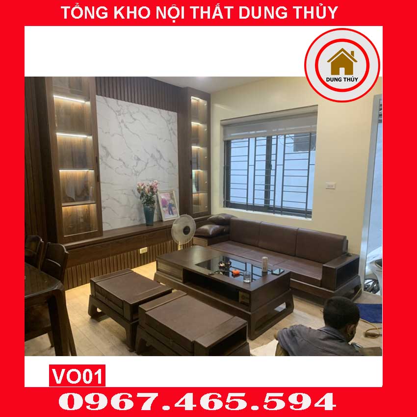 Vách ốp tường gỗ công nghiệp phòng khách VO01