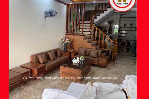 Bộ ghế sofa 2 văng phi thuyền gỗ sồi Nga SG91