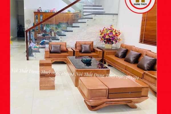Bộ ghế sofa 2 văng phi thuyền gỗ sồi Nga SG91 ban 2