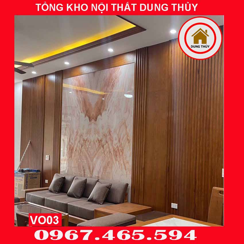 Vách nan sóng ốp tường gỗ công nghiệp VO03