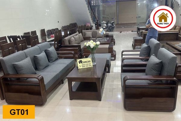 Bộ bàn ghế đối chữ G gỗ sồi Nga GT01