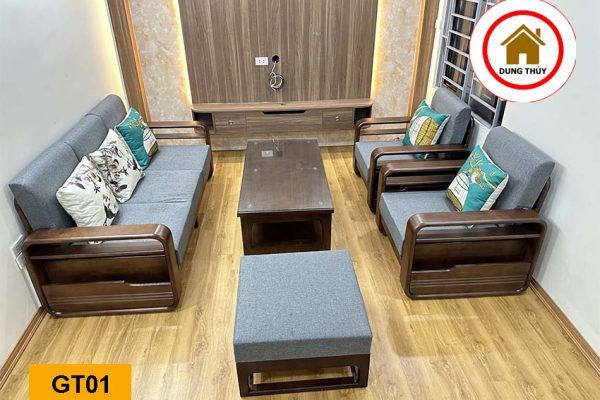 Bộ bàn ghế đối chữ G gỗ sồi Nga GT01