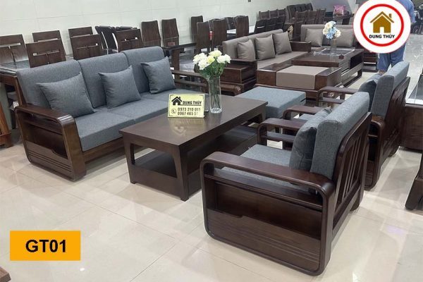 Bộ bàn ghế đối chữ G gỗ sồi Nga GT01