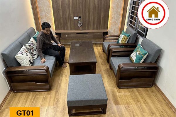 Bộ bàn ghế đối chữ G gỗ sồi Nga GT01