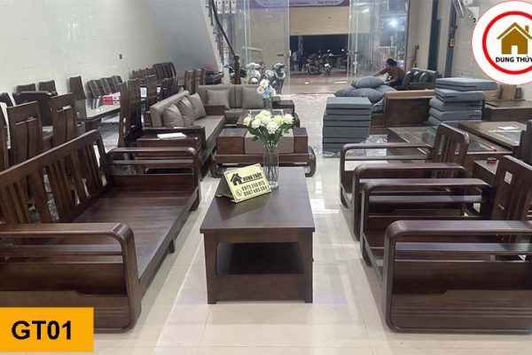 Bộ bàn ghế đối chữ G gỗ sồi Nga GT01