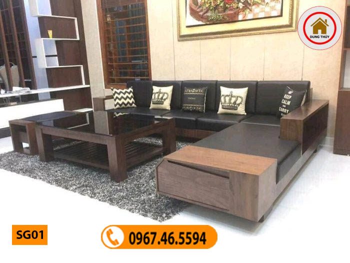 bàn ghế gỗ góc phòng khách SG01