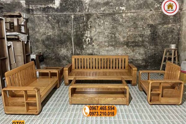 Bộ bàn ghế chữ G gỗ sồi Nga GT01