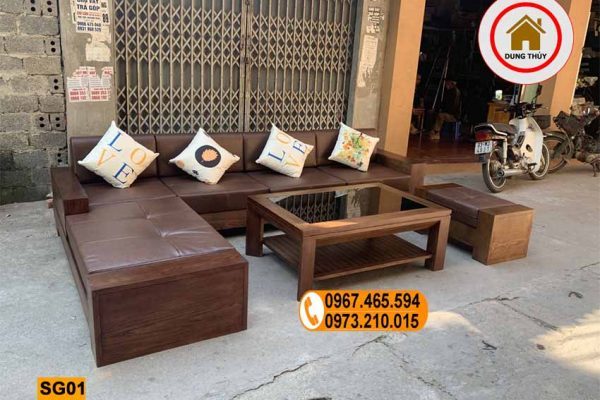 sofa 2 tay gỗ sồi Nga SG01 xịn