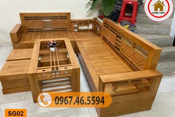 bàn ghế sofa gỗ phòng khách Ứng Hòa