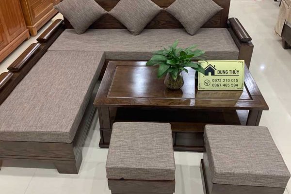 Bộ ghế sofa góc trứng nhỏ gỗ sồi Nga SG05