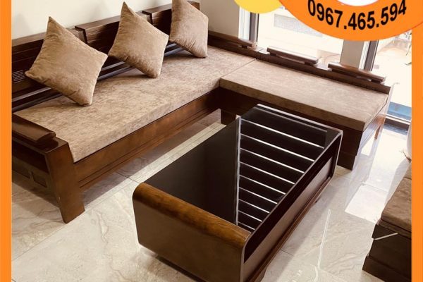 Bộ ghế sofa góc trứng nhỏ gỗ sồi Nga SG05 chất lượng