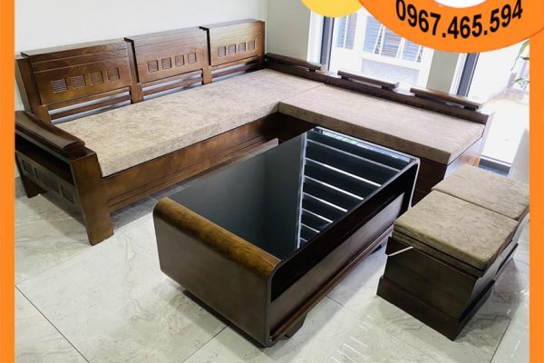 Bộ ghế sofa góc trứng nhỏ gỗ sồi Nga SG05 chất lượng