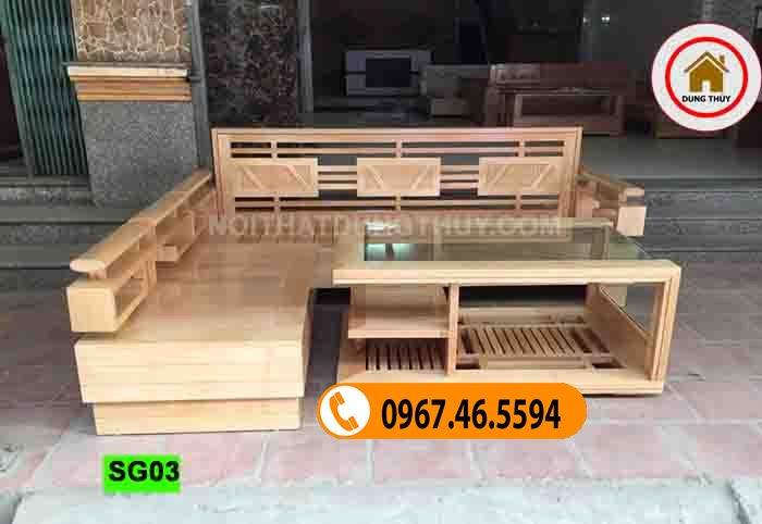 bàn ghế cho phòng khách bằng gỗ SG03