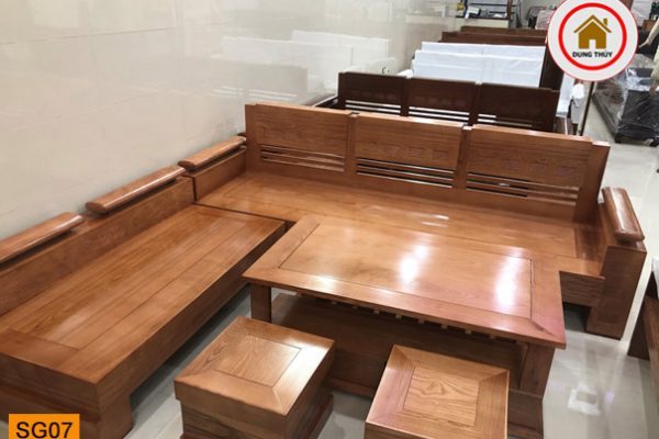 bộ ghế sofa góc trứng to gỗ sồi Nga SG07