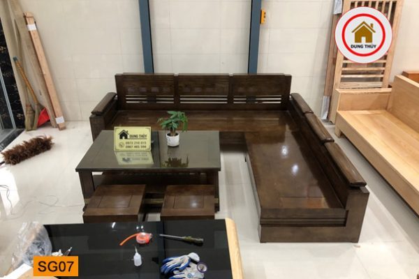 bộ ghế sofa góc trứng to gỗ sồi Nga SG07